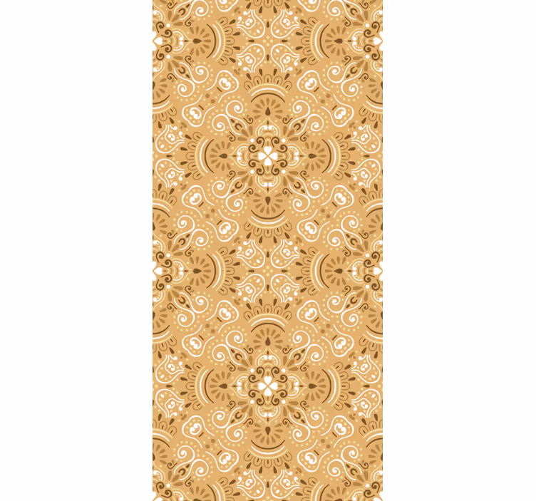 Tenda a rullo vintage motivo ornamentale beige - TenStickers