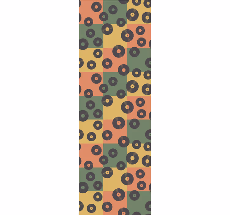 Tenda a rullo vintage motivo retro vinile colorato - TenStickers