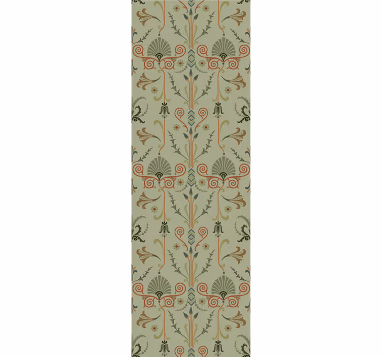 Tenda a rullo vintage motivo floreale verde classico - TenStickers