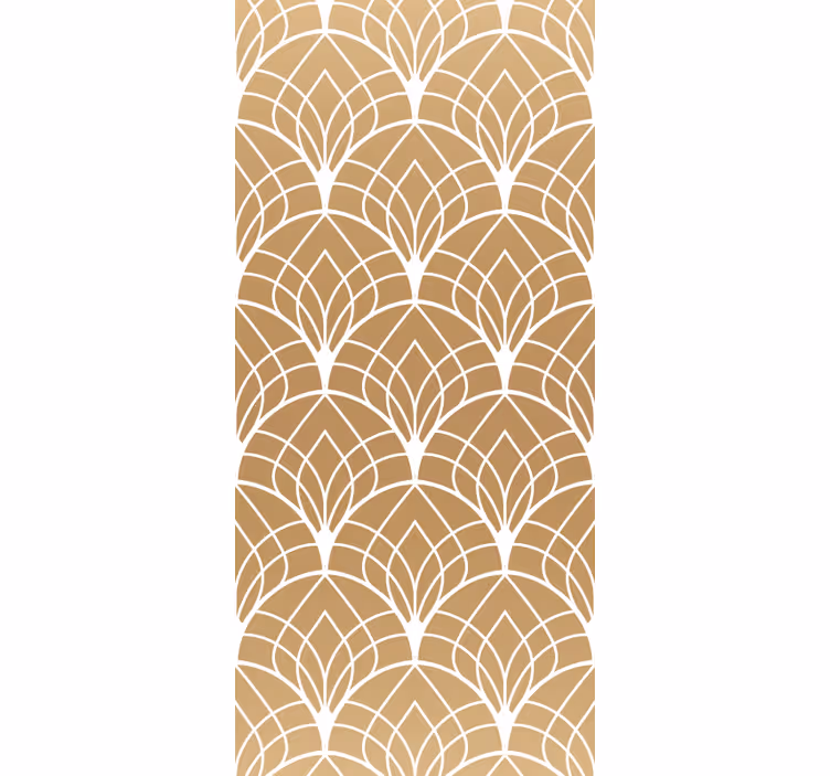Tenda a rullo vintage motivo decorativo oro e bianco - TenStickers