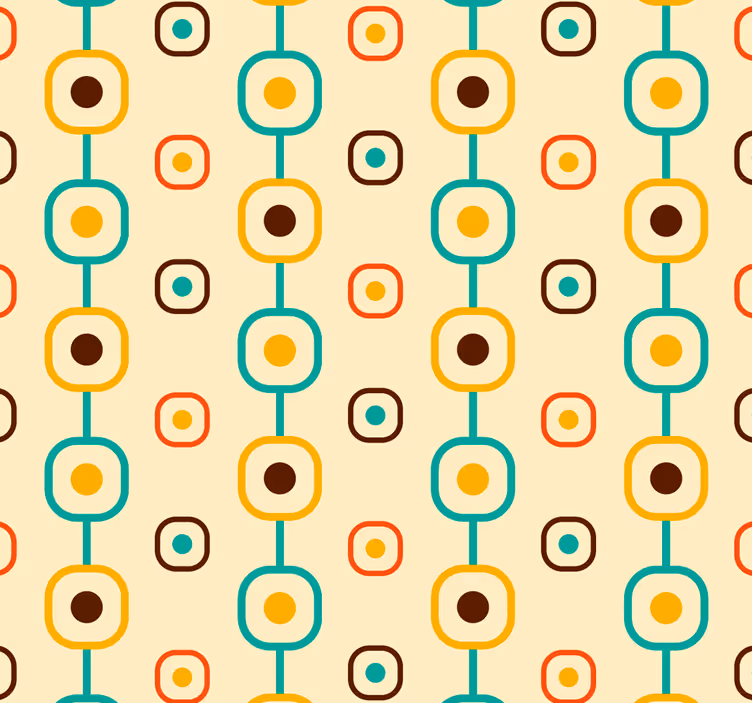Tenda a rullo vintage geometrica anni 60 - TenStickers