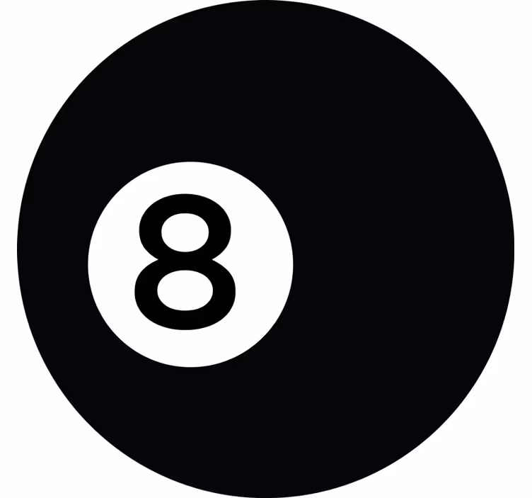 Tenda a rullo nera pallina da biliardo numero 8 - TenStickers