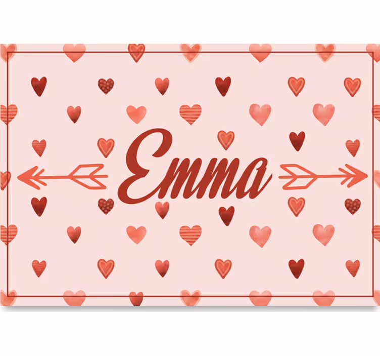 Tenda a rullo rosa con motivo cuori personalizzati - TenStickers
