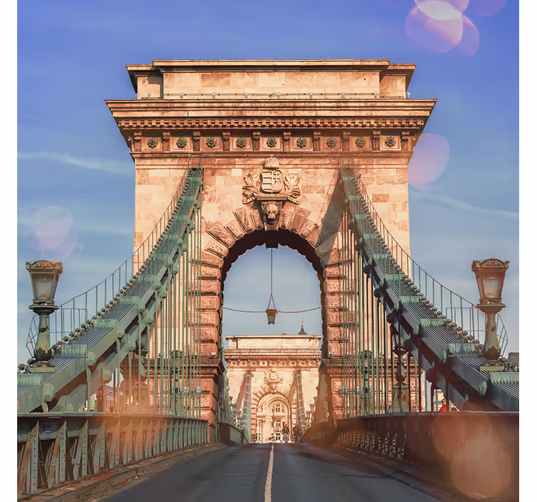 Tenda a rullo soggiorno vista panoramica ponte budapest - TenStickers