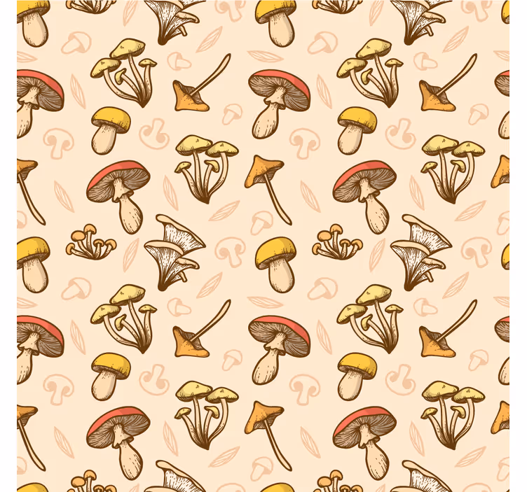 Tenda a rullo soggiorno motivo funghi variopinti - TenStickers