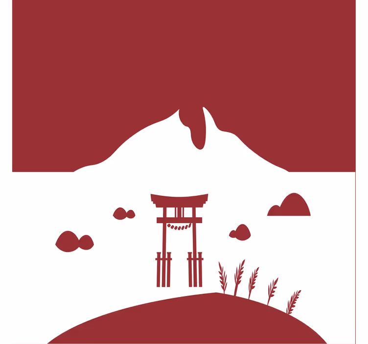 Tenda a rullo soggiorno struttura giapponese lago montagne - TenStickers