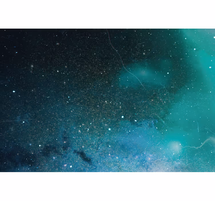 Tenda a rullo soggiorno pioggia di meteoriti blu e verde - TenStickers