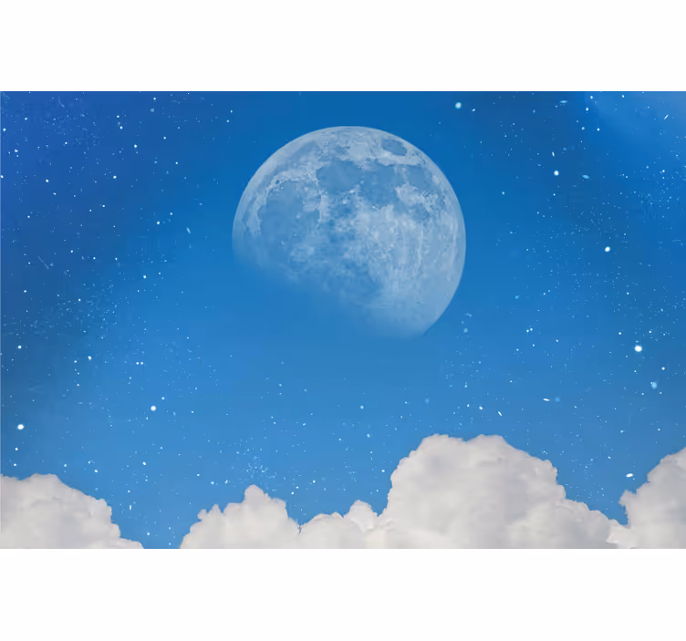 Tenda a rullo soggiorno vista della luna piccola - TenStickers