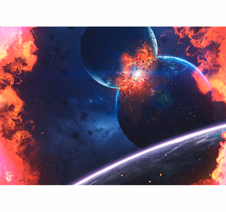 Tenda a rullo soggiorno esplosione planetaria sorprendente - TenStickers