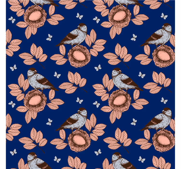 Tenda a rullo soggiorno nido blu stile africano - TenStickers