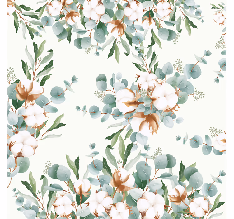 Tenda a rullo soggiorno piante di cotone shabby chic - TenStickers