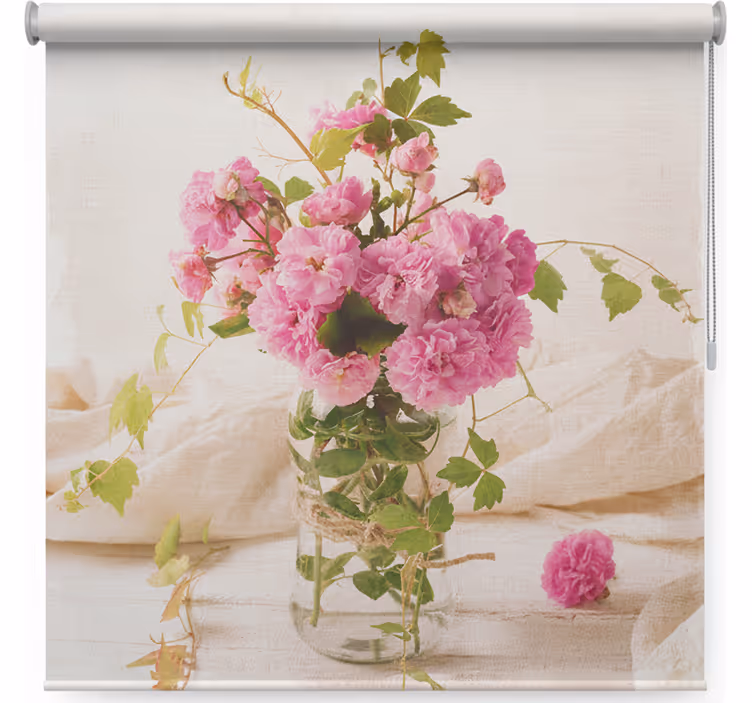 Tenda a rullo soggiorno dipinto di rose appassite - TenStickers