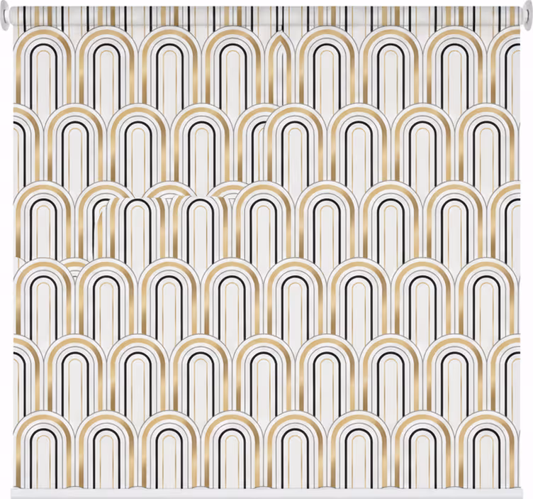 Tenda a rullo soggiorno figure geometriche art deco - TenStickers