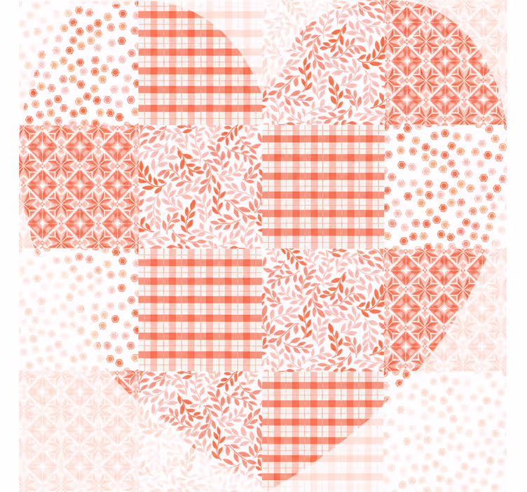Tenda a rullo soggiorno design cuore rosso e bianco - TenStickers