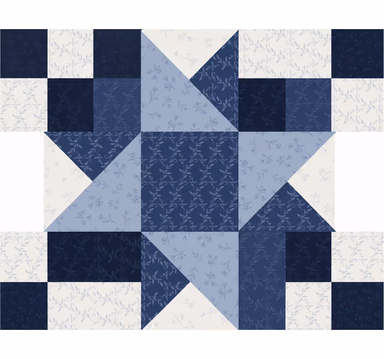 Tenda a rullo soggiorno design triangolo stelle blu - TenStickers