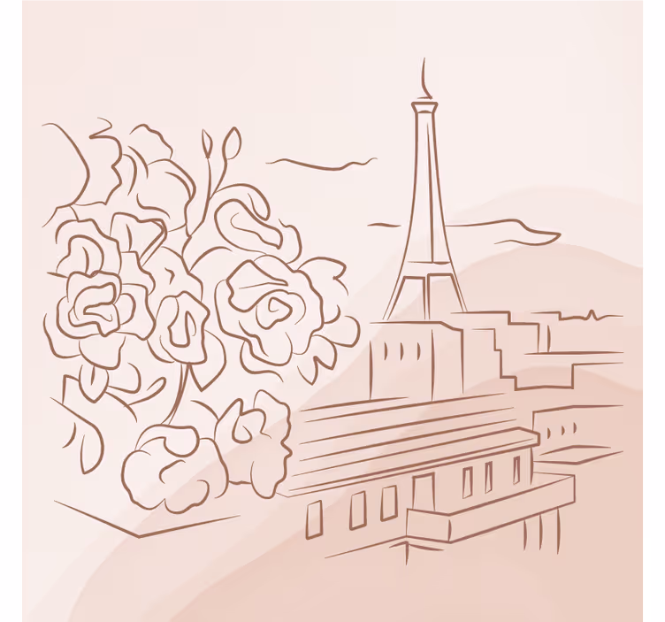 Tenda a rullo soggiorno torre eiffel minimalista - TenStickers