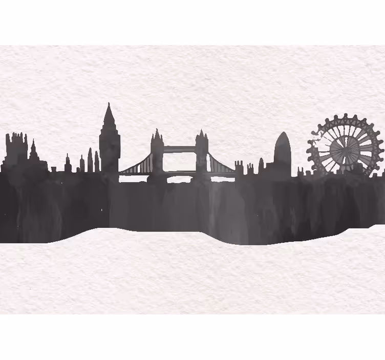 Tenda a rullo soggiorno skyline di oxford uk nera - TenStickers