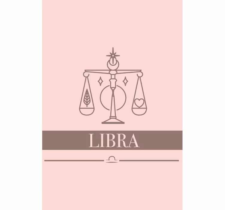 Tenda a rullo soggiorno design segno zodiacale bilancia rosa - TenStickers