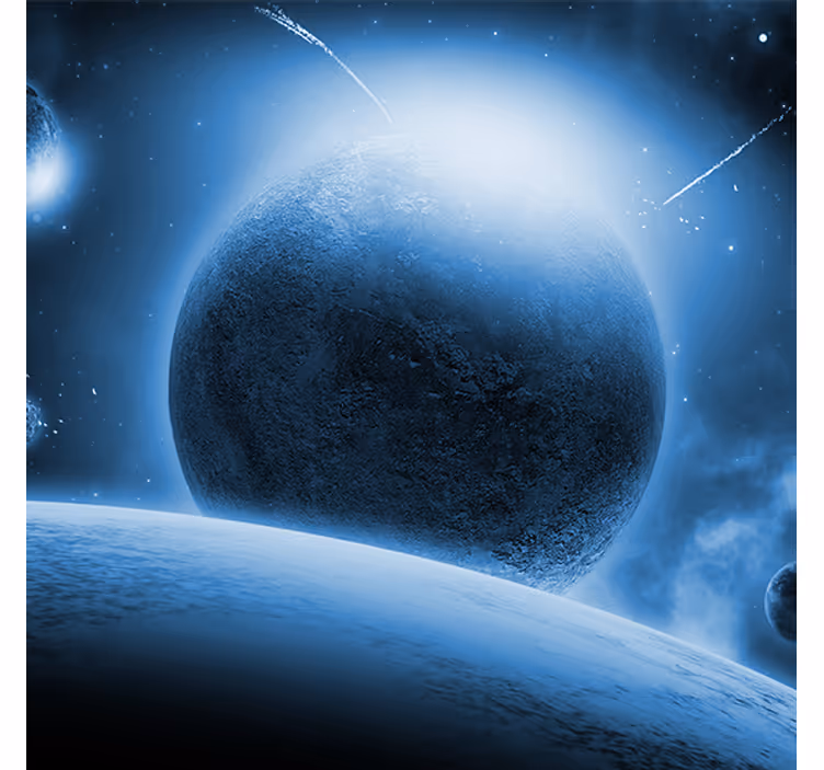 Tenda a rullo soggiorno vista splendida dalla luna - TenStickers