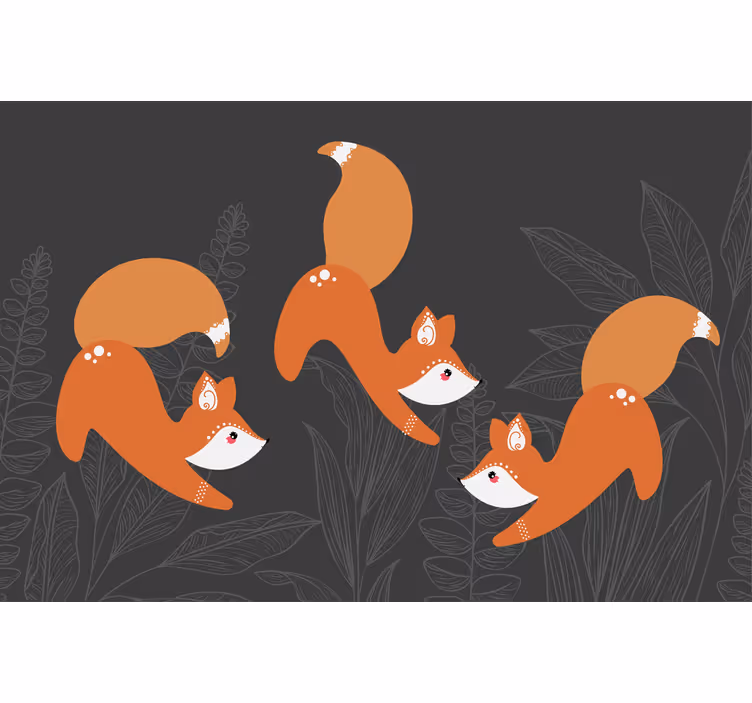Tenda a rullo soggiorno volpi scandinave nel bosco - TenStickers