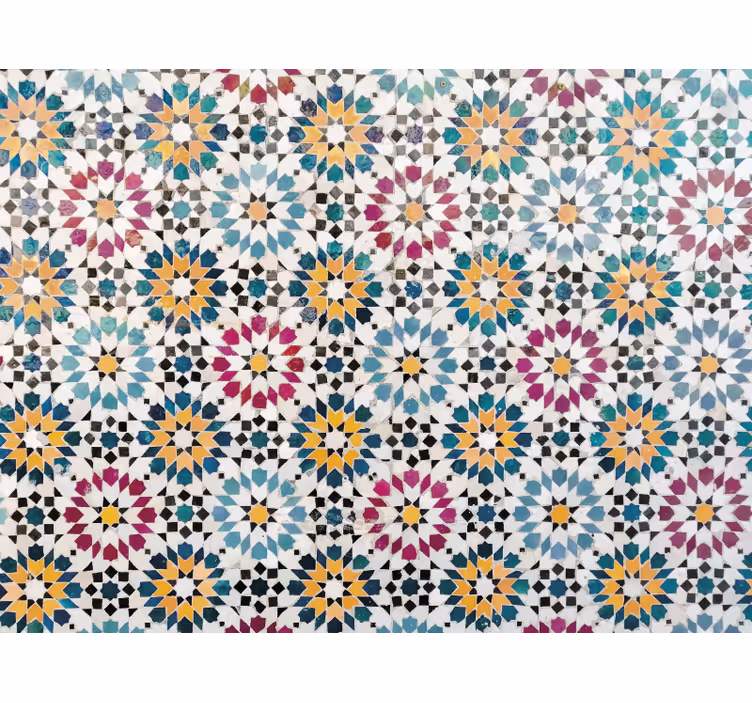 Tenda a rullo camera da letto mosaico floreale colorato - TenStickers