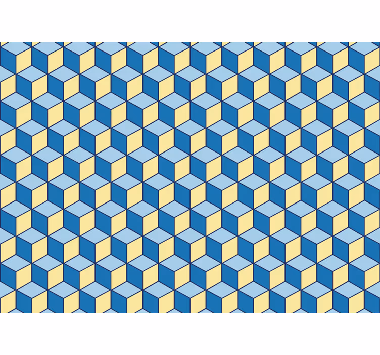 Tenda a rullo camera da letto cubi blu effetto 3d - TenStickers