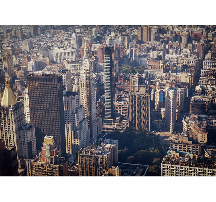 Tenda a rullo camera da letto skyline di nyc vintage - TenStickers