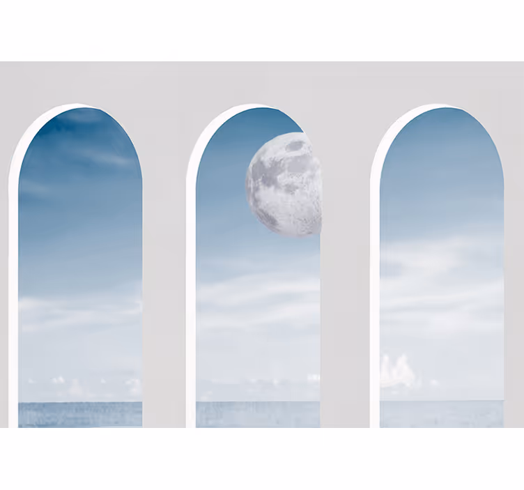 Tenda a rullo camera da letto notte di luna idilliaca - TenStickers