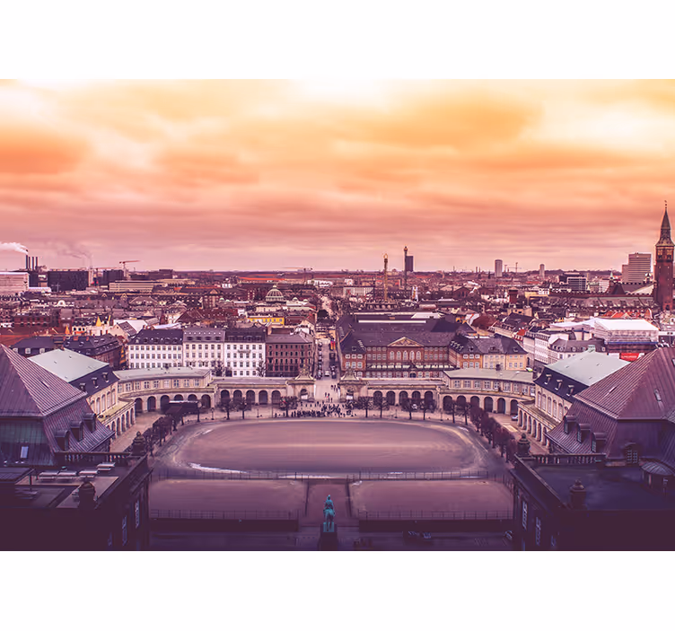 Tenda a rullo camera da letto vista aerea di copenaghen - TenStickers