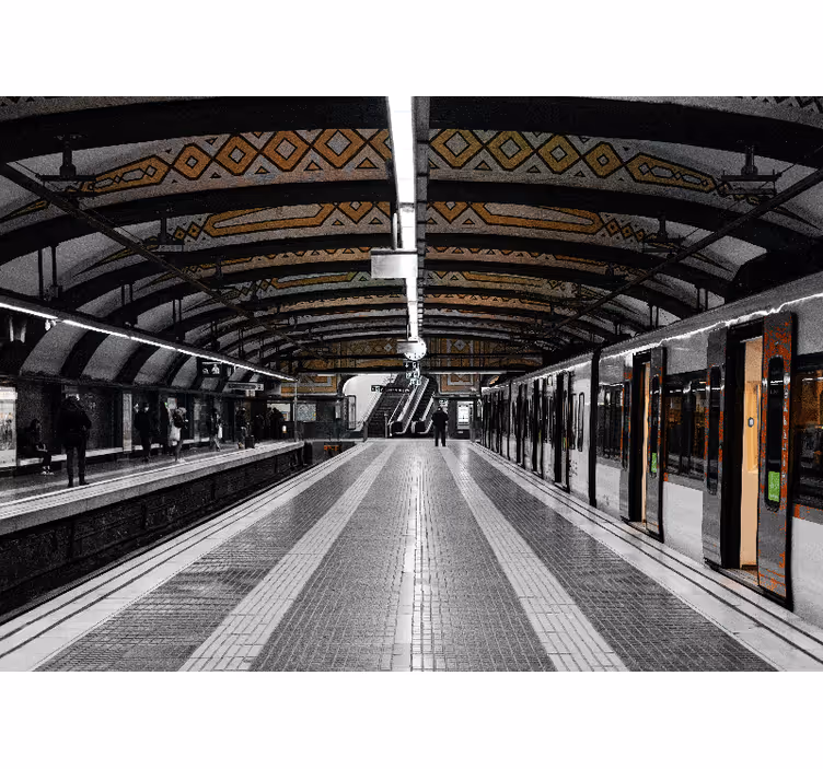 Tenda a rullo camera da letto stazione della metro 3d - TenStickers