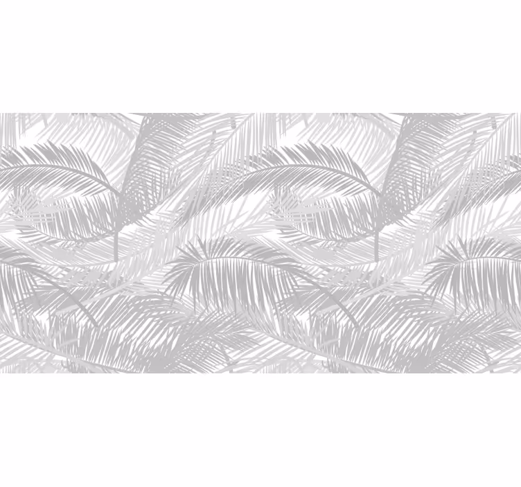 Tenda a rullo grigia foglie tropicali grigie - TenStickers