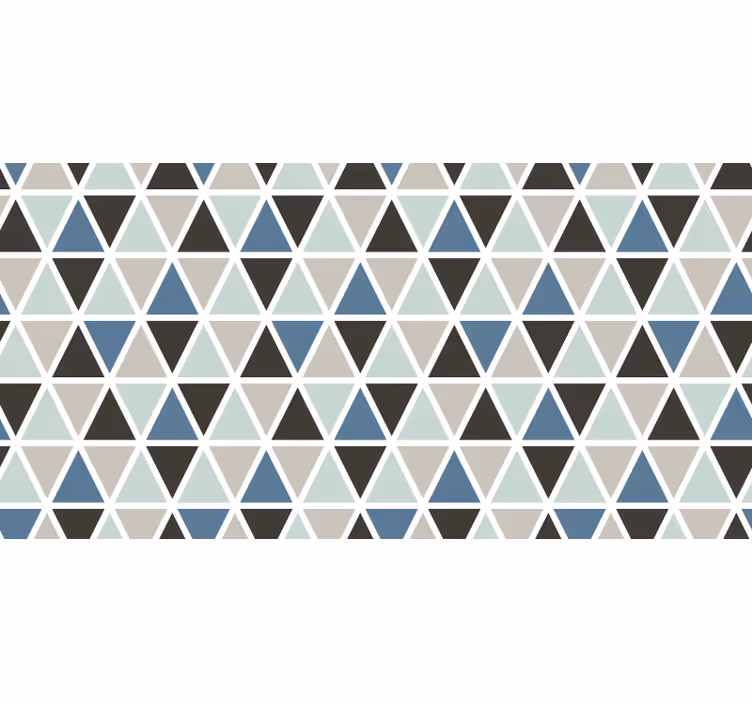 Tenda a rullo grigia con motivo geometrico blu e grigio - TenStickers