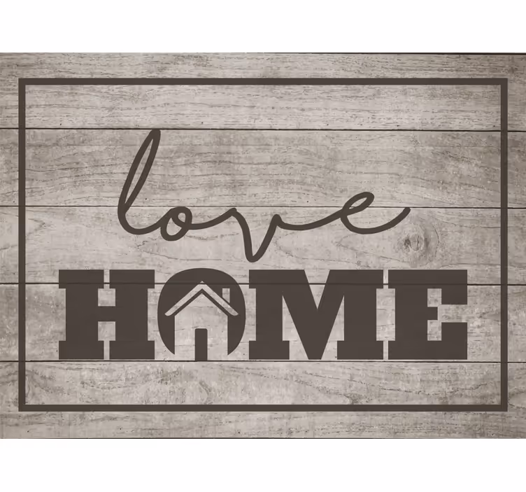 Tenda a rullo grigia amore casa su tavola grigia - TenStickers