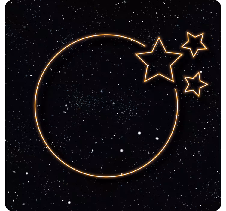 Tenda a rullo grigia stelle e luna nello spazio - TenStickers