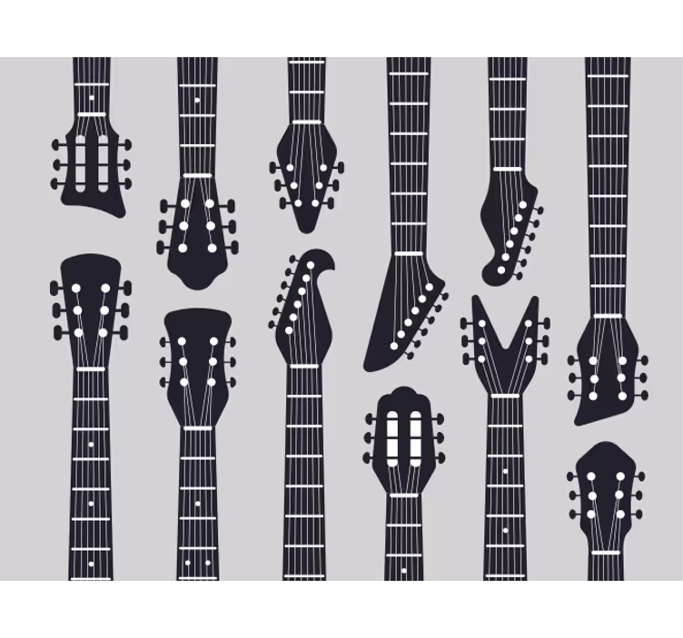 Tenda a rullo grigia silhouette di chitarre rock - TenStickers