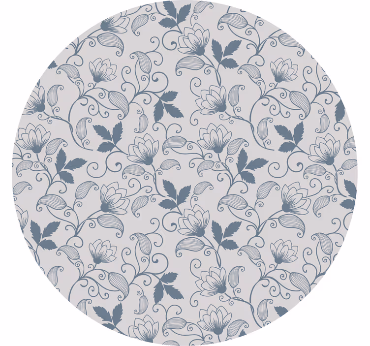Tenda a rullo grigia motivo floreale blu hamptons - TenStickers