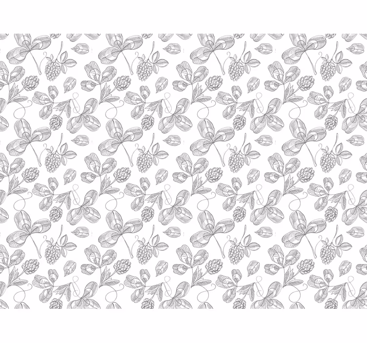 Tenda a rullo grigia con ricamo floreale - TenStickers