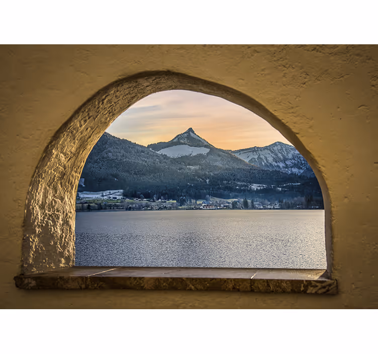 Tenda a rullo camera da letto vista sul lago - TenStickers