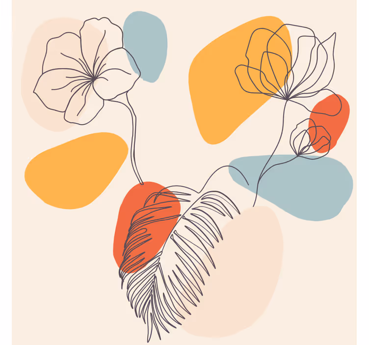 Tenda a rullo soggiorno arte botanica muro - TenStickers