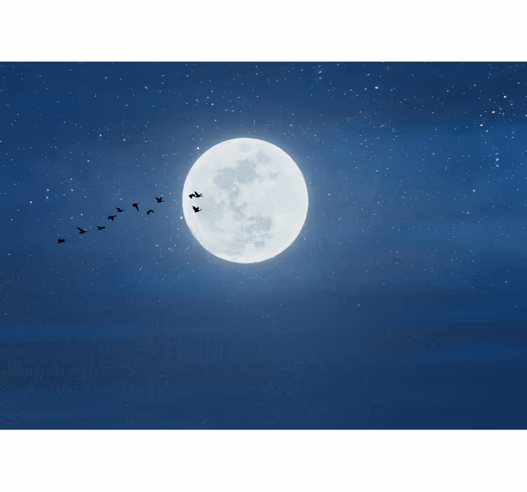 Tenda a rullo soggiorno luna piena e cielo - TenStickers