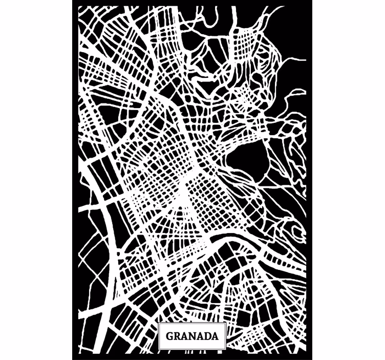 Tenda a rullo soggiorno mappa topografica granada - TenStickers