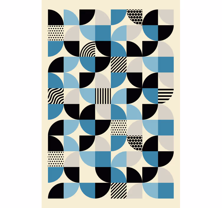 Tenda a rullo soggiorno motivo bauhaus blu retro - TenStickers