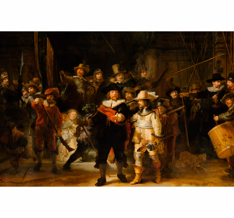 Tenda a rullo soggiorno guardia notturna di rembrandt - TenStickers