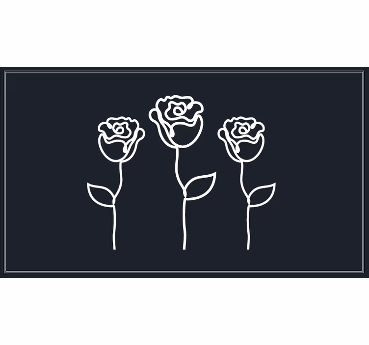 Tenda a rullo camera da letto illustrazione rose minimaliste - TenStickers