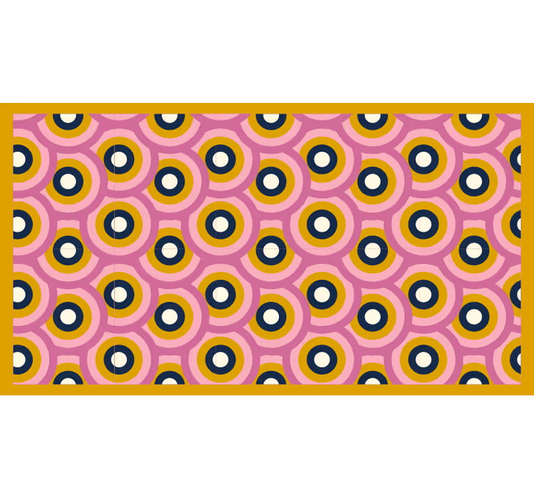 Tenda a rullo camera da letto cerchi arancioni anni 70 - TenStickers