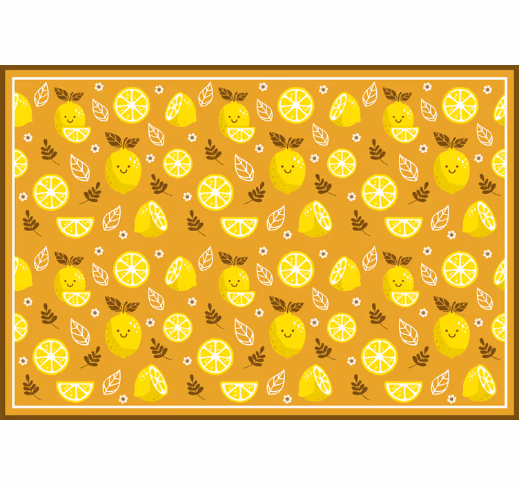 Tenda a rullo camera da letto cornice limoni sorridenti - TenStickers