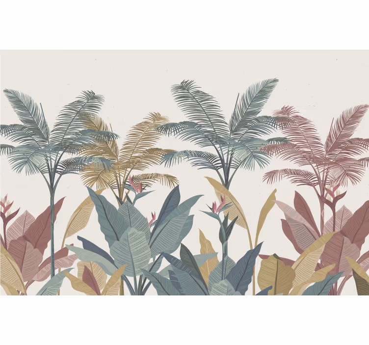 Tenda a rullo camera da letto piante tropicali in terracotta - TenStickers