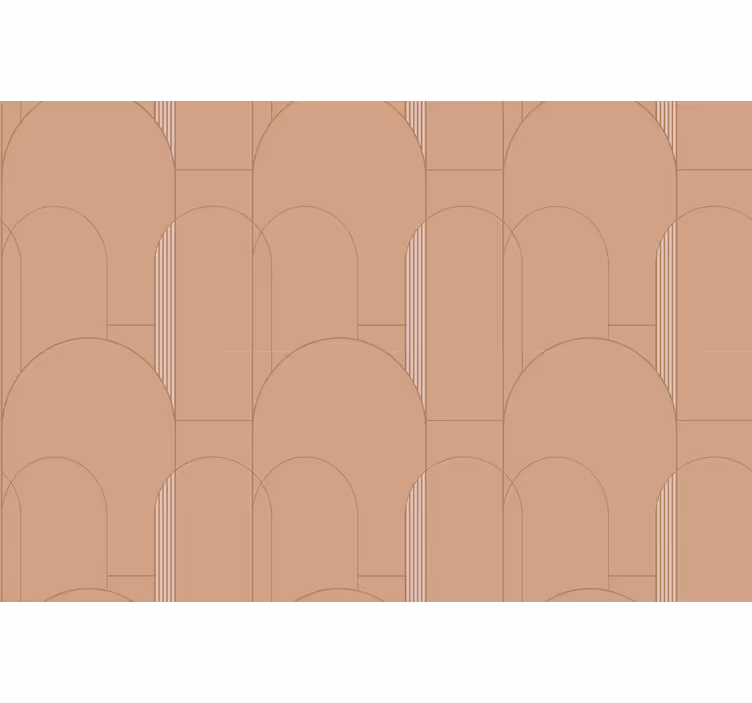 Tenda a rullo camera da letto motivo circolare terracotta - TenStickers