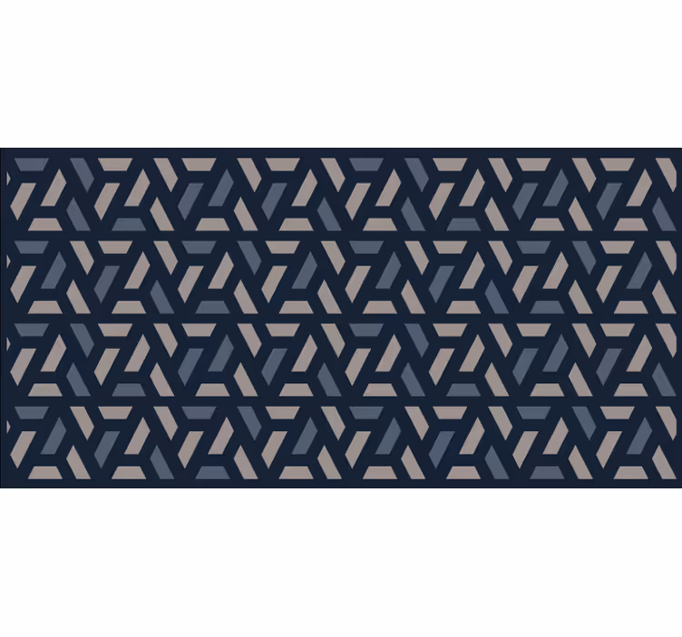 Tenda a rullo camera da letto motivo triangoli blu e grigi - TenStickers