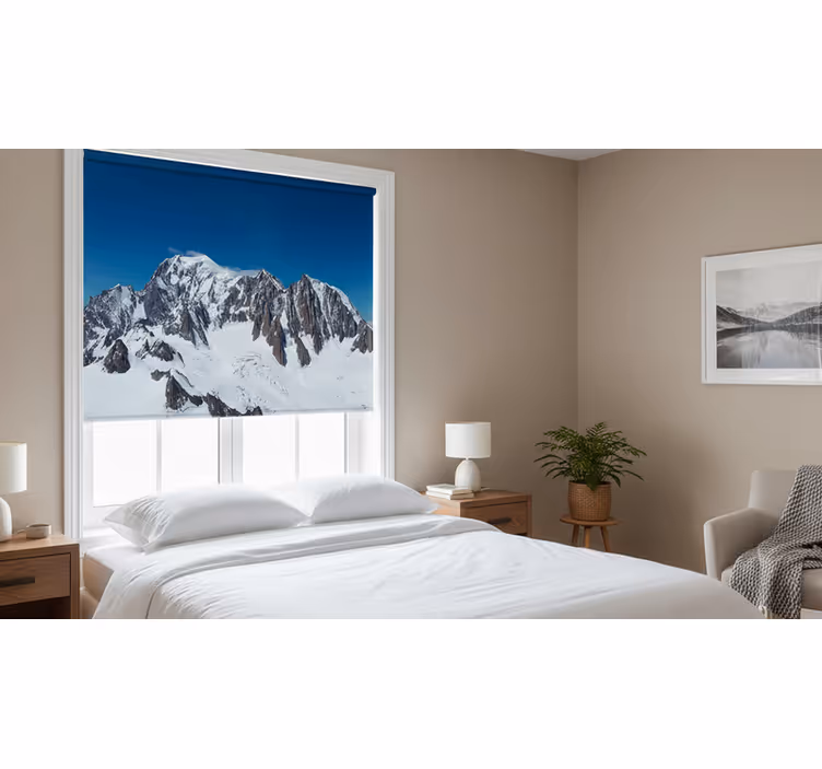 Tenda a rullo camera da letto paesaggio del monte bianco - TenStickers